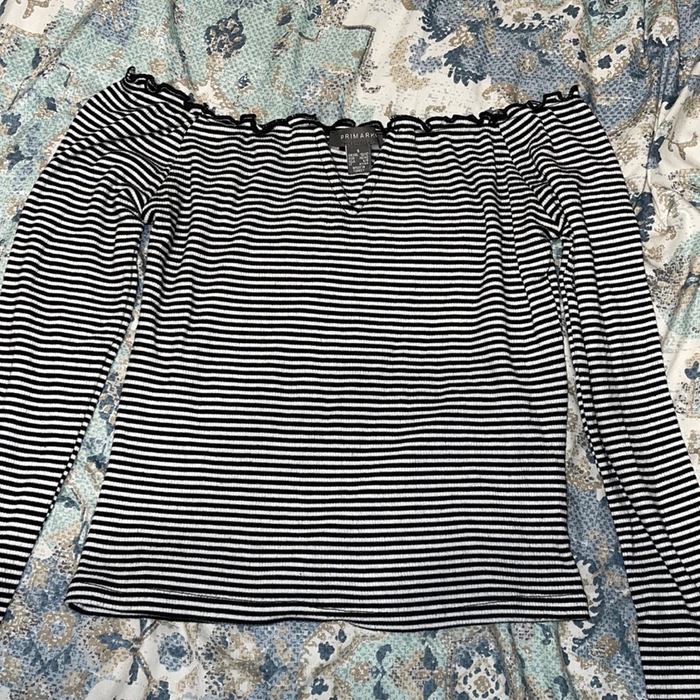 Primark Stripped cropped Off the shoulder top